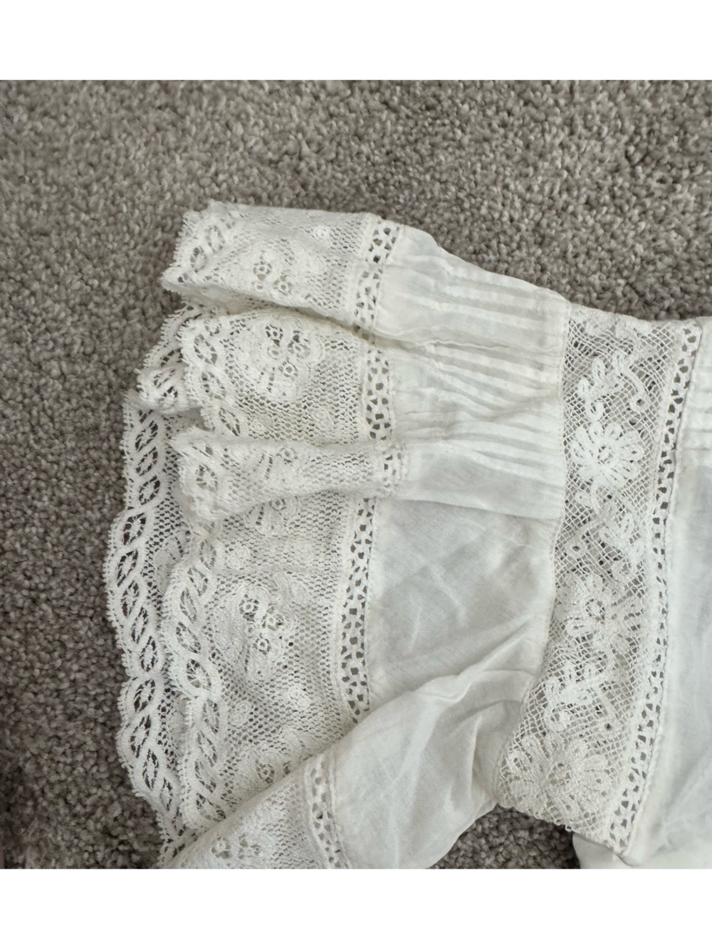 LoveShackFancy White Lace V-Neck Tea Dress - Picture 3 of 7